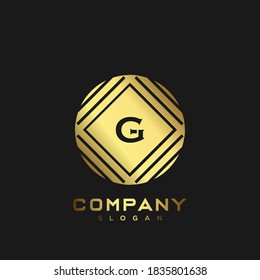 Logo de las iniciales de la letra en monograma G Premium. diseño de vectores de iconos de símbolo minimalista. Plantilla de logotipo de lujo.
