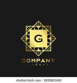 Logo de las iniciales de la letra en monograma G Premium. diseño de vectores de iconos de símbolo minimalista. Plantilla de logotipo de lujo.
