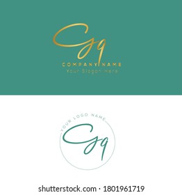 G Q GQ Initial letter handwriting and signature logo. Beauty vector initial logo .Fashion, boutique, floral and botanical