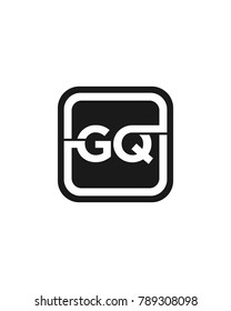 G Q initial box letter logo template vector