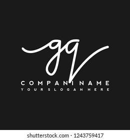 G Q Initial handwriting logo vector