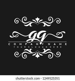 G Q Initial handwriting logo vector