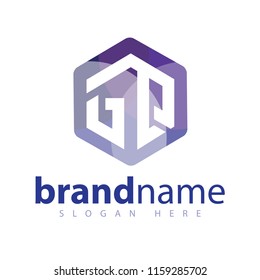 G Q Initial letter hexagonal logo vector template