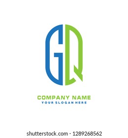 G Q initial letter, modern logo design template vector