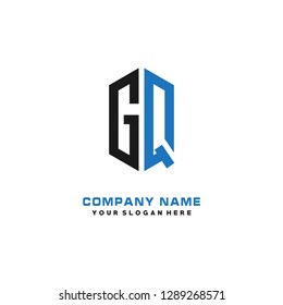G Q initial letter, modern logo design template vector