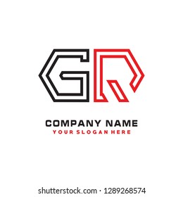 G Q initial letter, modern logo design template vector