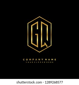 G Q initial letter, modern logo design template vector