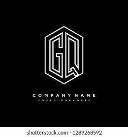 G Q initial letter, modern logo design template vector
