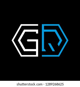 G Q initial letter, modern logo design template vector