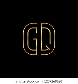 G Q initial letter, modern logo design template vector