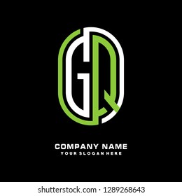 G Q initial letter, modern logo design template vector