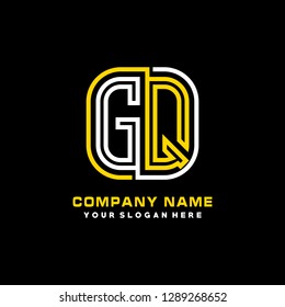 G Q initial letter, modern logo design template vector