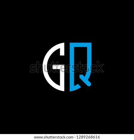 G Q initial letter, modern logo design template vector