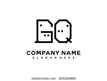G Q initial logo template vector