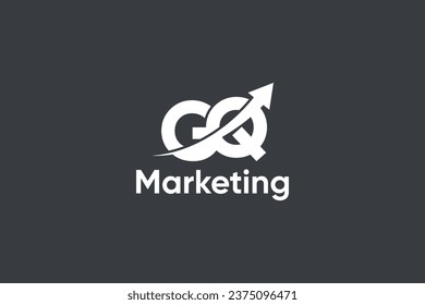 G Q Letter And Arrow Marketing Logo Vector Template