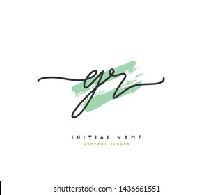 G R GR Beauty vector initial logo, handwriting logo of initial signature, wedding, fashion, jewerly, boutique, floral and botanical with creative template for any company or business.