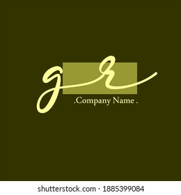 G R GR Erstmalige Handschrift oder handgeschriebenes Logo für die Identität