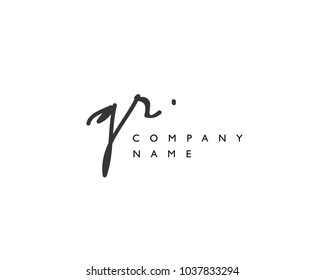 G R Initial handwriting logo