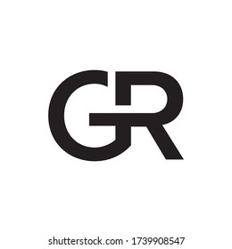 G R initial logo design vector
