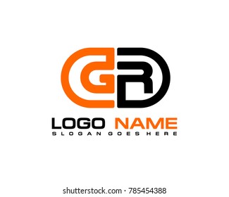 G R initial logo template vexctor