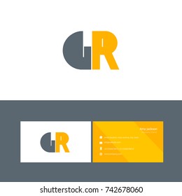 G R joint bold letter logo design vector with business card template