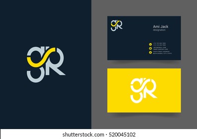 G & R Letter logo, with Business card template