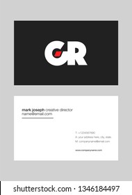 G R letters Joint logo icon with business card vector template.