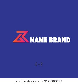 Diseño de logotipo G y R, logotipo G y R, diseño de logotipo G y R en un fondo azul adecuado para logotipos de marca y otros