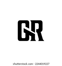 G R logo design vector sign