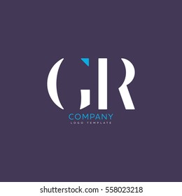 G R logo, vector template