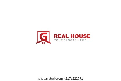 G REAL ESTATE logo design inspiration. Vector letter template design for brand.