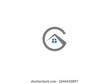 G real estate logo design with vector icon template