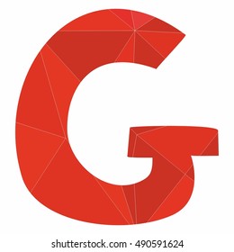 G red alphabet vector letter isolated on white background