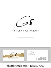 G S GS initial handwriting logo template vector.  signature logo concept