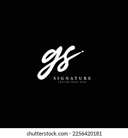 G, S, GS Initial letter handwriting and signature vector logo