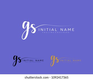 G S Initial handwriting logo vector. Hand lettering for designs.