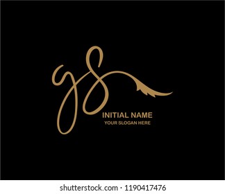 G S Initial Handwriting Logo Template