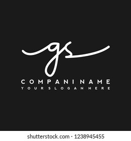 G S Initial handwriting logo vector