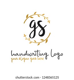 G S Initial handwriting logo vector