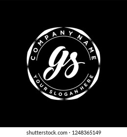 G S Initial handwriting logo vector