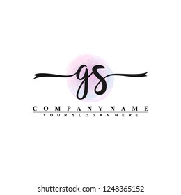 G S Initial handwriting logo vector