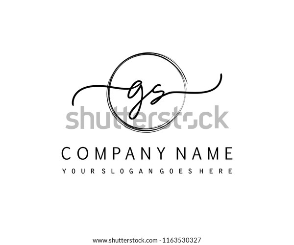 G S Initial Handwriting Logo Vector Stock Vector (Royalty Free) 1163530327