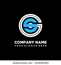 G S initial letter, modern logo design template vector