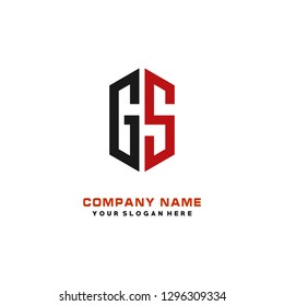 G S initial letter, modern logo design template vector