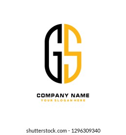 G S initial letter, modern logo design template vector