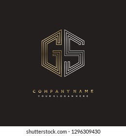 G S initial letter, modern logo design template vector