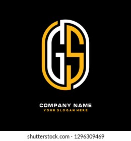 G S initial letter, modern logo design template vector
