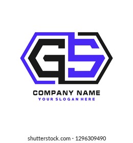 G S initial letter, modern logo design template vector