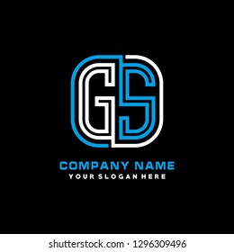 G S initial letter, modern logo design template vector