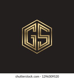 G S initial letter, modern logo design template vector